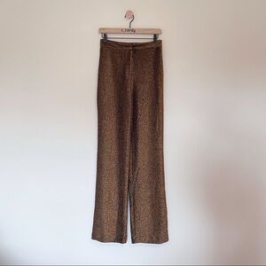 Into The Night Metallic Copper Wide Bottom Fitted Pants